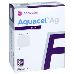 AQUACEL Ag Foam nicht adhäsiv 5x5 cm Verband Produktbild