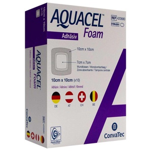 AQUACEL Foam adhäsiv 10x10 cm Verband Produktbild