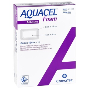 Aquacel Foam adhäsiv 8x13 cm Verband Produktbild