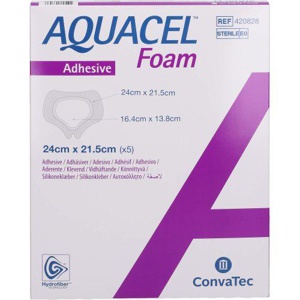 AQUACEL Foam adhäsiv Sakral 21,5x24 cm Verband Produktbild