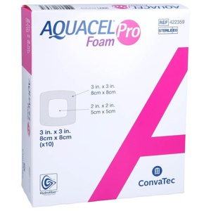 Aquacel Foam Pro 8x8 cm Hydrofiber Schaumverband, 10 St Verband Produktbild