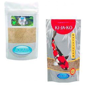 AQUARIS Sparset mit Koifutter Wheatgerm 1 kg / 3mm und Teichreinigung POND Bakto 50g Produktbild