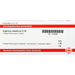 ARGENTUM METALLICUM D 30 Ampullen Produktbild