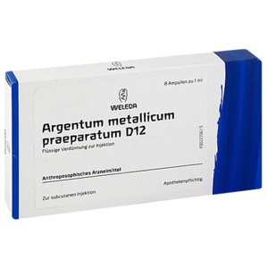 ARGENTUM METALLICUM praeparatum D 12 Ampullen Produktbild