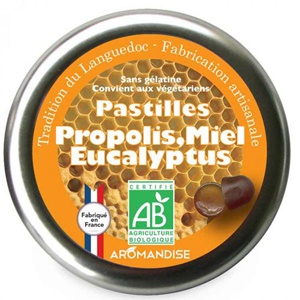 Aromandise Pastiller Økologisk   Propolis, Honning & Eukalyptus produktbillede