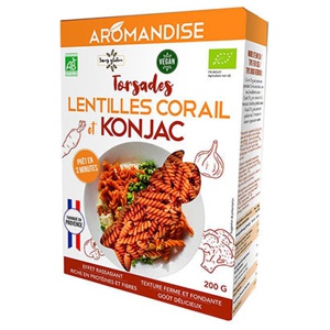 Aromandise Shirataki & Rød Linse Fusilli Økologisk   200 g produktbillede