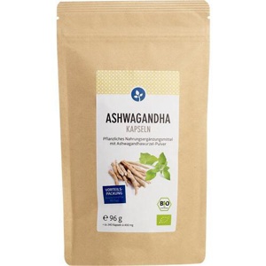ASHWAGANDHA 300 mg Bio Kapseln vegan Produktbild