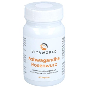 ASHWAGANDHA ROSENWURZ Komplex Kapseln Produktbild