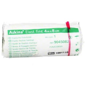 Askina Elast Fine Binde 4mx8cm cellophaniert, 1 St Binden Produktbild