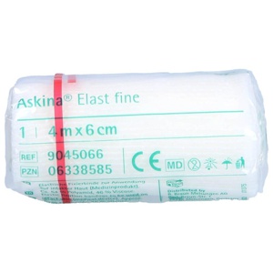ASKINA Elast Fine Binde 6 cmx4 m cellophaniert Produktbild
