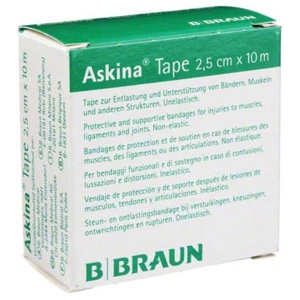 Askina Tape Pflaster 10mx2,5cm weiß unelastisch, 1 St Verband Produktbild