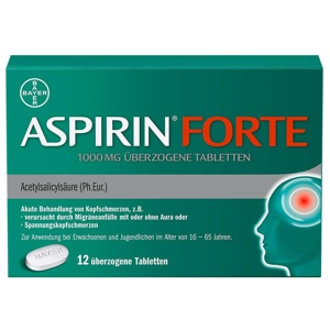 ASPIRIN Forte 1000 mg überzogene Tabletten Produktbild