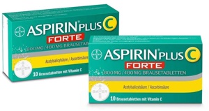 Aspirin Plus C forte Brausetabletten im Doppelpack 2 x 10 Stück - Bei Erkältungsschmerzen Produktbild