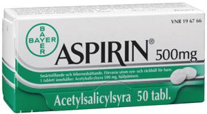 Aspirin, tablett 500 mg 50 st produkt bild
