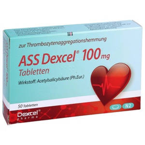 ASS Dexcel 100 mg Tabletten, 50 St Tabletten Produktbild