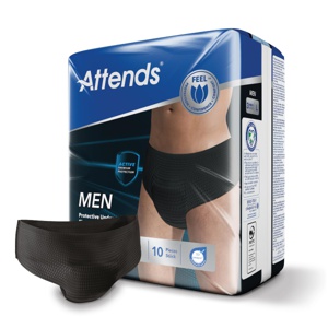 Attends Men Protective Underwear buksebleie 3L sort 10 stk produktbilde