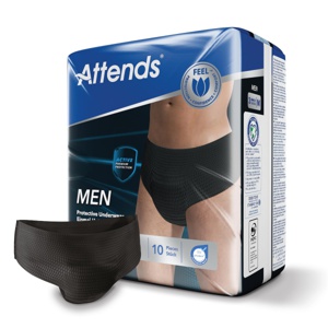 Attends Men ProtectiveUnderwear buksebleie 3M sort 10 stk produktbilde