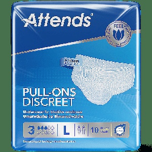 Attends Pull-Ons Discreet (Unisex) Underwear 3 Large Pack of 10 product image