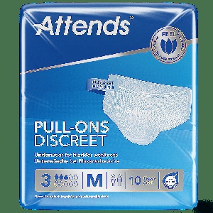 Attends Pull-Ons Discreet (Unisex) Underwear 3 Medium Pack of 10 product image