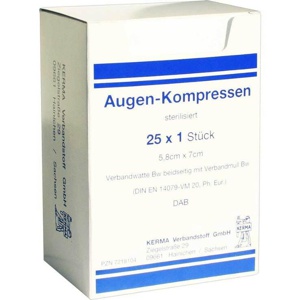 AUGENKOMPRESSEN 5,8x7 cm steril 25X1 St Kompressen Produktbild