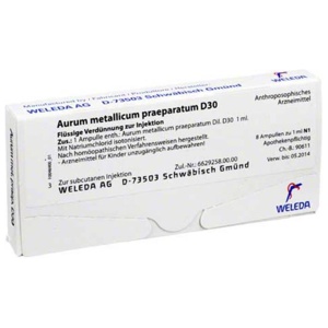 AURUM METALLICUM PRAEPARATUM D 30 Ampullen Produktbild