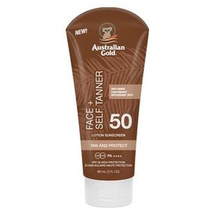 Australian Gold Face + Self tanner Lotion Sunscreen SPF50 - 88 ml. produktbillede