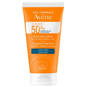 Avène Sun Fluid SPF50+ solkrem til ansikt 50 ml produktbilde