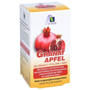 GRANATAPFEL 500 mg plus Vit.C+B12+Zink+Selen Kaps. Produktbild