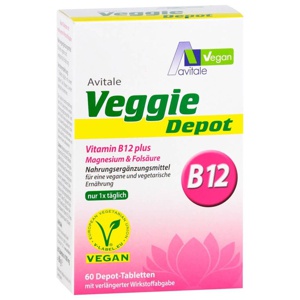 VEGGIE Depot Vitamin B12+Magnesium+Folsäure Tabl. Produktbild