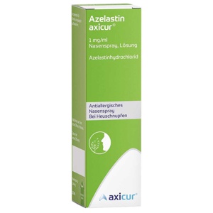 Azelastin axicur 1 mg / ml Nasenspray Lösung, 10 ml Nasenspray Produktbild