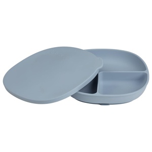 b.box Tallrik med lock Silikon, Blå - Blue produkt bild