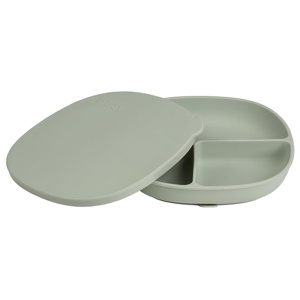 b.box Tallrik med lock Silikon, Grön - Green produkt bild