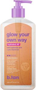 b.tan Glow Your Own Way Clear Self Tan Gel Hydrated AF (Face & Body) 236 ml produkt bild