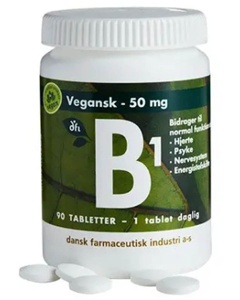 B1 50 mg Vegansk - 90 tabletter produktbillede