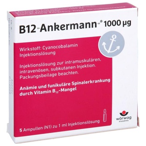 B12 ANKERMANN 1000 μg Injektionslösung Amp. Produktbild