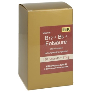 B12+B6+Folsäure ohne Lactose Kapseln Produktbild