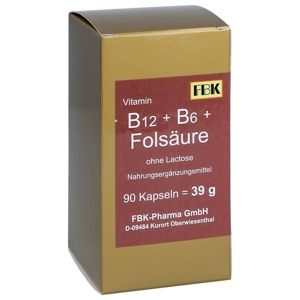 Vitamin B12 + B6 + Folsäure ohne Lactose 90 St Kapseln Produktbild