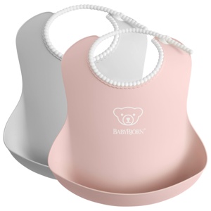 BabyBjörn Haklapp Grå/Blekrosa 2-pack produkt bild
