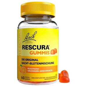 Bachblüten RESCURA Gummis Orange 60 St Kaudragees Produktbild
