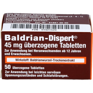 BALDRIAN DISPERT 45 mg überzogene Tabletten Produktbild