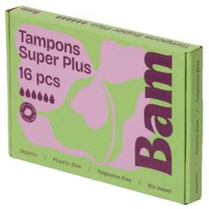 BAM Organic Cotton Tampons Super Plus, 16 st produkt bild