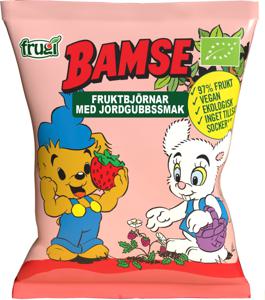 Bamse Fruktbjörnar Med Jordgubb Ekologisk 40 g produkt bild
