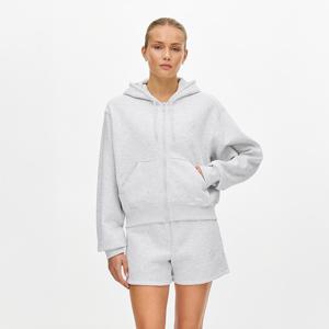 Base Hoodie med Dragkedja Ljusgrå produkt bild