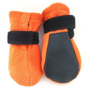 Basic Paws Fleece Hundskor Korta Orange 4-pack produkt bild