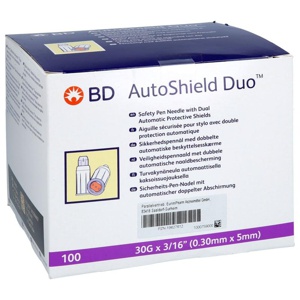 BD Autoshield Duo Sicherheits Pen Nadel 5 mm, 100 St Kanüle Produktbild