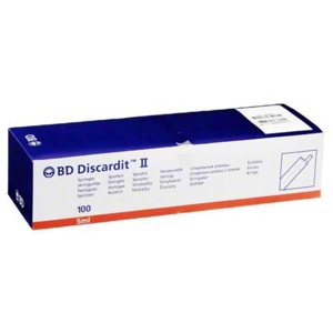 BD Discardit II Spritze, 100X5 ml Spritzen Produktbild