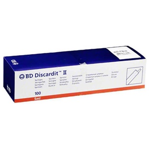 BD Discardit II Spritze, 100X5 ml Spritzen Produktbild