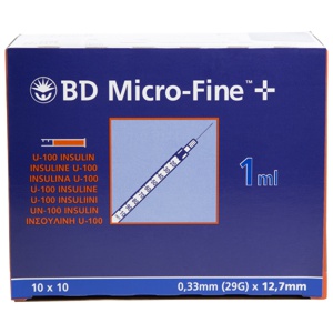 BD Micro-Fine sprøyte, 1ml 12,7mm, 100 stk. produktbilde