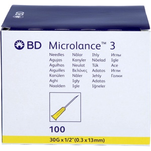 BD Microlance Kanüle 30 G 1 / 2 0,29x13 mm, 100 St Kanüle Produktbild