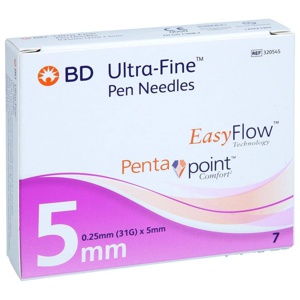 BD ULTRA-FINE Pen-Nadeln 5 mm 31 G 0,25 mm Produktbild